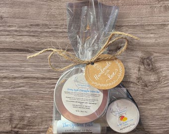 Solid Lotion Bar, Lip Balm, Mango Cuticle Cream Gift Set