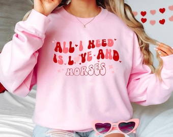 Valentines Day Horse Shirt, Horse Lover Tee, Horses Sweatshirt, Horse Lover Gift, Equestrian Tee, Gift For Horse Owner, Barn, Animal Lover