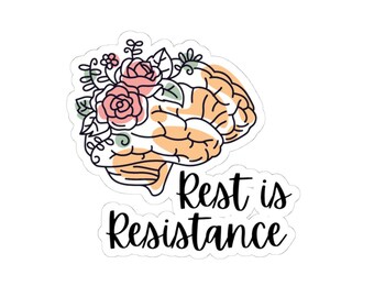 Multiple Sclerosis Awareness Vinyl Sticker, Brain & Flowers, MS Support