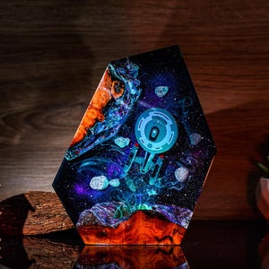 Diorama Star Trek NCC-1701-C Night Light, Epoxy Lamp Resin Lights Lamp, Unique Gift for Him or Dad, Back to school gift, Gift For Kids