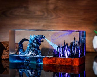 Diorama King Monster Burning Night Light, Epoxy Lamp Resin Lights Lamp,Christmas Gift, gift For son, birthday gift