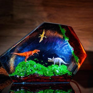 Dinosaur Resin Night Light, Customer Jurassic world night light, Dinosaur statue, Unique night light, Lamp for baby, T-rex dinosaur figure