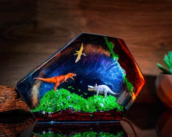 Dinosaur Resin Night Light, Customer Jurassic world night light, Dinosaur statue, Unique night light, Lamp for baby, T-rex dinosaur figure