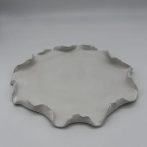 Handmade Ceramic Serving Plate, Unique Stoneware Dinnerware, Modern and Minimalist Dinner Plate, Special Gift for Food Lovers