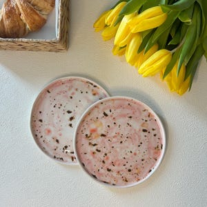 Set of 2 Ceramic Plates, Handmade Plate, Porcelain Handmade Plate, Kitchen Dinner Plate, Breakfast Plate, Unique and Minimal Kitchen Plate