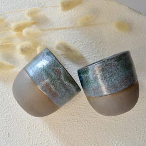 Set of 2 handmade ceramic cups, stoneware coffee cup, handcrafted pottery cup, small coffee mug, gift for home, gift for her, kitchen decor