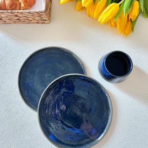 Set of 2 Handmade Ceramic Plates,Stoneware Serving Plate,Handcrafted Pottery Plate,Handmade Serving Plate,Dinner Dish,Artisan Dinnerware