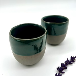 2 stuks handgemaakte keramische kopjes, steengoed koffiemok, espressokopset, kleine espressomok, handgemaakte koffiekop, cadeau voor koffieliefhebbers