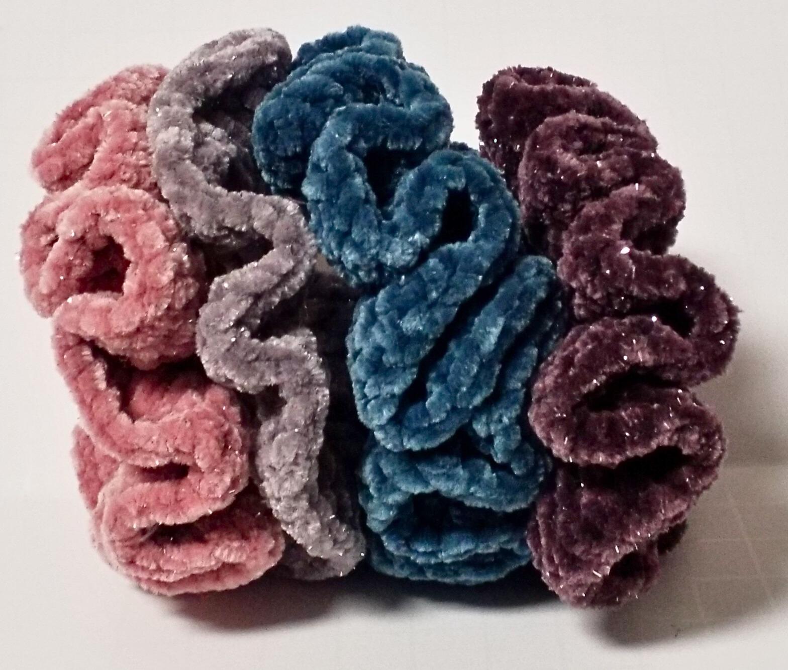 Crochet Velvet Scrunchies 2 for 9 dollars