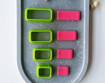 長方形ポリマー粘土カッターセット：3Dプリントジュエリー製作ツール