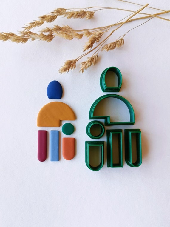 Geometric Polymer Clay Earring Cutters: 3D Printed Craft Tool Set