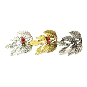 Coffee Pewter Napkin Ring Set of 4 Inspired by Nature