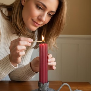 Ginkgo Stylish Minimalist Pewter Taper Candle Holder Inspired by Nature