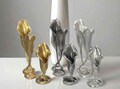 Handcrafted Lead-Free Pewter Calla Lily Taper Candle Holder, Nature-Inspired Elegance for Your Home
