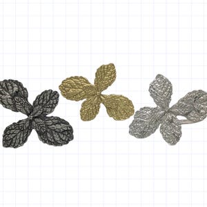 Mint Herb Pewter Napkin Rings Set of 4 Inspired by Nature