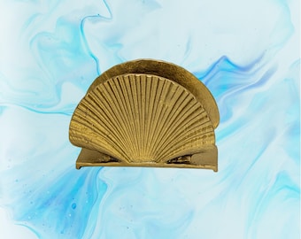 Seashells Pewter Business Card Holder Desk Decor Inspired by Nature