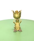 MINIMALIST Charming Coqui Frog Pewter Candle Holder Decor Collectible