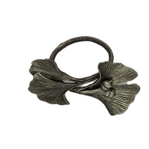 Ginkgo Pewter Napkin Ring Set of 4 Inspired by Nature