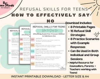 Habilidades de comunicación para adolescentes, Habilidades de rechazo para adolescentes que consumen sustancias, Recursos para la presión de grupo, Cómo decir no, Terapia de grupo para adolescentes