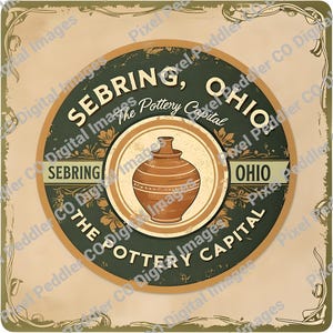 Digitalt klistermärkespaket i Sebring, Ohio – Fira småstadscharm!