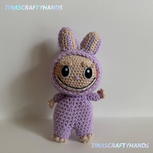 Handmade Labubu-Inspired Crochet Doll – Kawaii Plushie Toy – Soft Monster Collectible