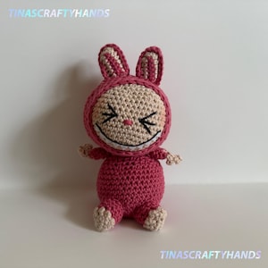 Labubu-Inspired Crochet Doll – Handmade Kawaii Plushie – Soft Stuffed Toy