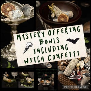 Mystery Witch Offering Bowls, Goblet, Tray, Witch Confetti Mystery Bag , Witchcraft Gift set, Gothic Mystery Box Gift