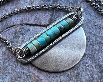Sterling Silver Turquoise Heishi Bead Necklace