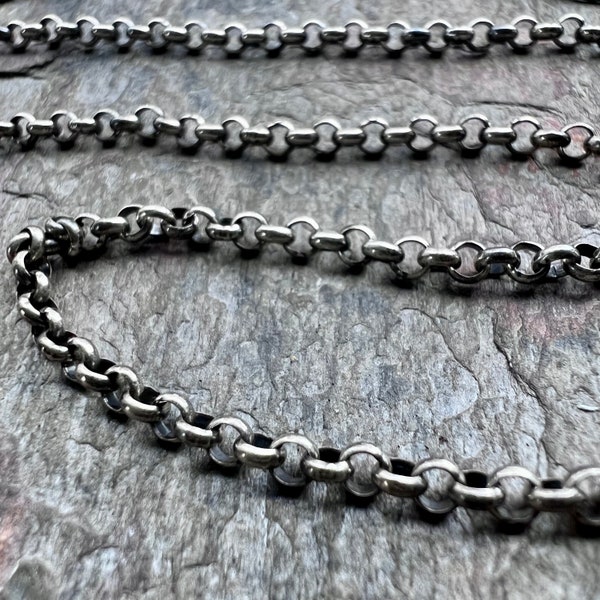 Sterling Silver 2.5mm Rolo Chain - Adjustable Chain with Extender - Solid 925 Sterling Silver