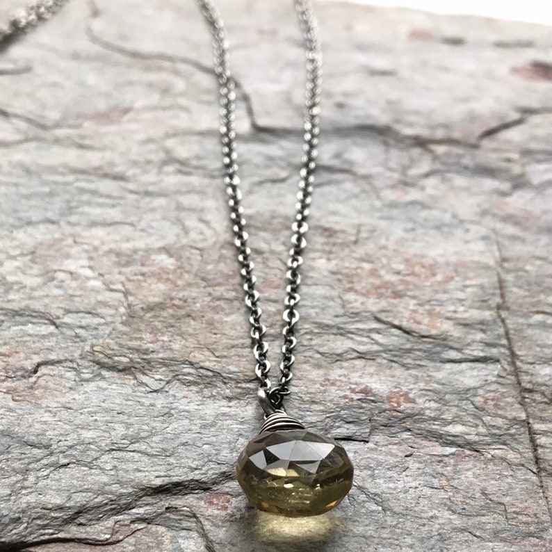 Genuine Yellow Topaz Sterling Silver Necklace Yellow Topaz Etsy