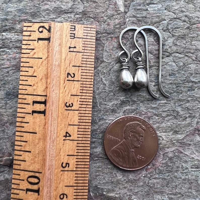 Sterling Silver Small Teardrop Earrings Lightweight Everyday Earrings image 3