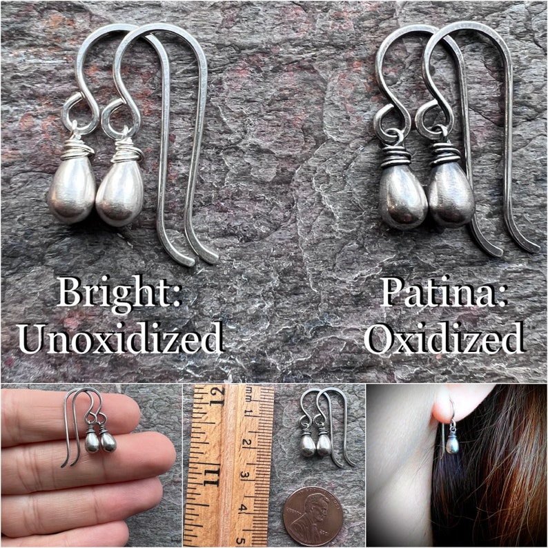 Sterling Silver Small Teardrop Earrings Lightweight Everyday Earrings image 8