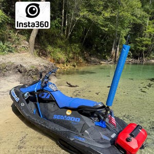 Bandera Seadoo Spark y soporte para cámara para Insta 360, accesorio adicional GoPro para el soporte del bidón de gasolina / Aventuras PWC Lake Riding Fun Wakeboard