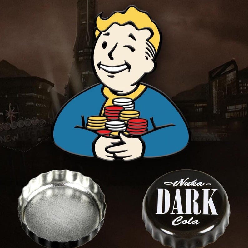 Fallout Bottle Cap Series - 20 Nuka Cola Dark With Collectible Tin ...
