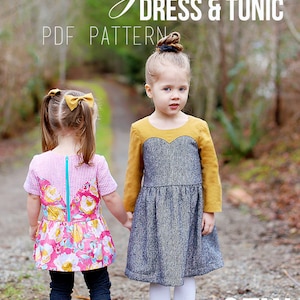 Magrath Dress & Tunic PDF Pattern Girls Sweetheart Dress image 1
