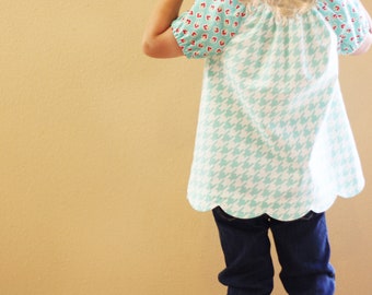 Peasant Dress & Blouse PDF Pattern with Scalloped Hem - Infant 0-3m to Girl's 6