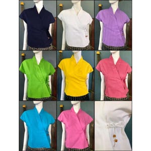 Thai Lanna Blouse - Thai Traditional Cotton Top - Thai Shirt - Cotton Shirt -Chest 36-44&quot;”