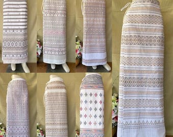 Thai Sarong Lanna Style - Thai, Laos Traditional Clothing - Cotton Sarong - Vintage Clothes