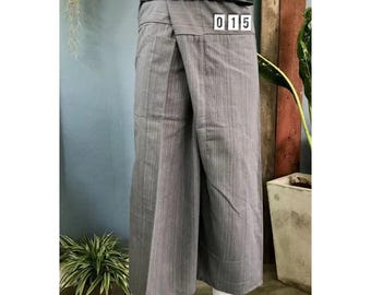 Long Thai Fisherman Pants - Traditional Thai Wrap Pants - Yoga Pants - Unisex Thai Fisherman Pants - From Northern Thailand