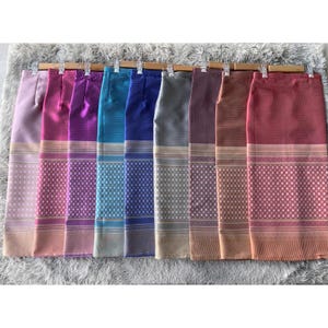 Sewn - Thai Salong - Silk - Fusible Web -Asian Salong - Woven Fabric - Lanna Style - Available in Nine Colors