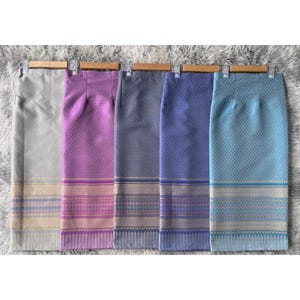 Sewn - Thai Salong - Silk - Fusible Web -Asian Salong - Woven Fabric - Lanna Style - Available in Nine Colors