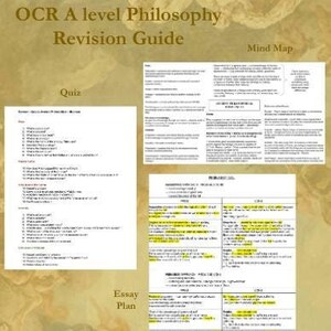 Notes de révision d'études religieuses (philosophie) OCR : A* plans de dissertation/cartes mentales/quiz complétés