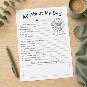 Vragenlijst All About Dad: printbaar interview met kind (pdf-bestand direct te downloaden)