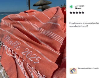 Gepersonaliseerde strandlaken van biologisch katoen – 40 x 70 inch zomercadeau