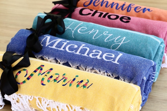 Personalized Beach Towel, Custom Name Beach Towels for Kids and Adults, Summer Vacation Essentials - Unique Gift Idea, Bath Decor Towels