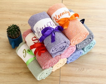 Personalized Beach Towel, Custom Name Towels, Summer Beach Essentials, Perfect Gift for Vacation, Bachelorette Party Towels, Bridesmaid Gift