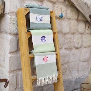 Monogrammed Beach Towel, Turkish Cotton Towel, 40"x70", Gifts For Her, Wholesale Towel, Bridal Party Favors, Embroidered Towel, Bath Towel