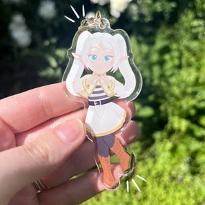 Frieren Chibi Double-Sided Keychain | 3.5 Inch Anime Epoxy Acrylic Charm