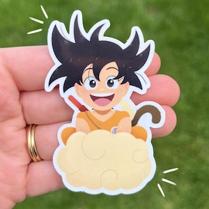 Goku-sticker voor kinderen | Waterdichte vinylsticker voor laptop, telefoon, iPad en bidon