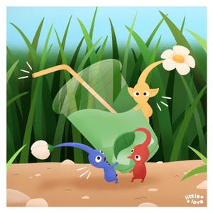 Matcha Pikmin | 8 x 8 Inch Video Game Art Print